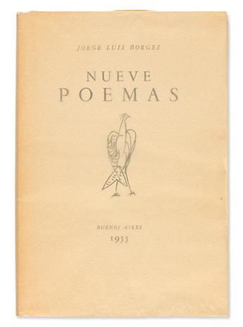 BORGES, JORGE LUIS. Cogorno, Santiago (illus.). Nueve Poemas.